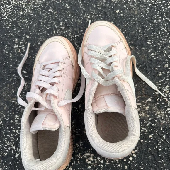 Nike Pink and White Court Legacy Sneakers - Picture 3 of 5